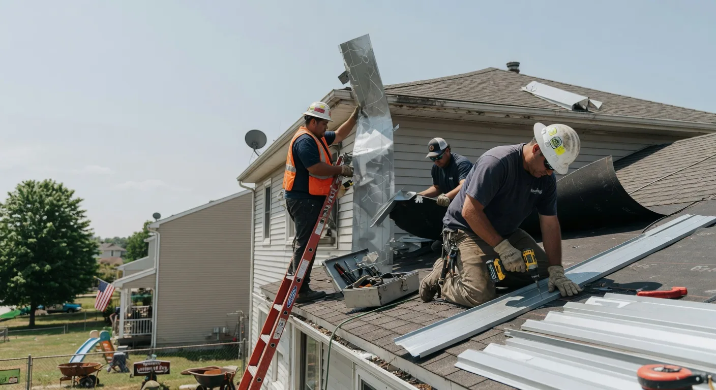Storm Damage Metal Roof Repair in Hornbeak, TN